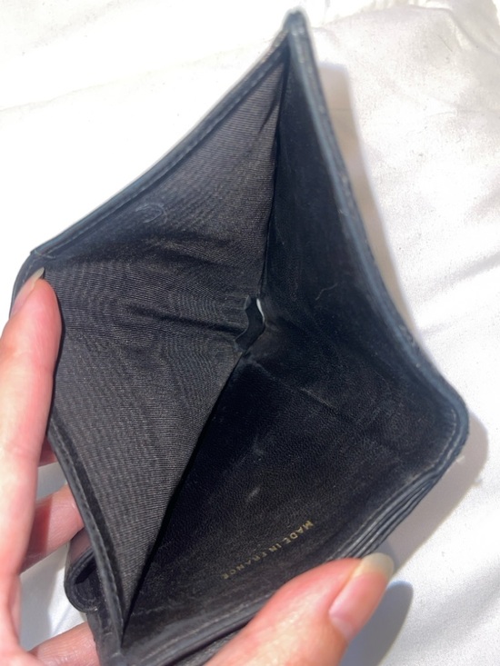 CHANEL Black Quilted Leather Wallet with Gold Chain - Picture 9 of 16